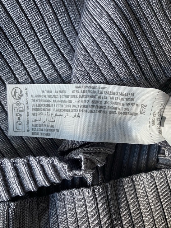 Abercrombie & Fitch Gloss Slashneck Sweater Size L Blue Ribbed Boatneck Knit Top - Picture 7 of 11